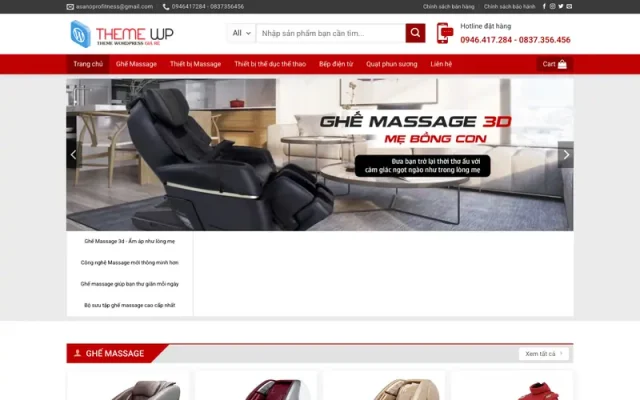 Mẫu web bán ghế massage
