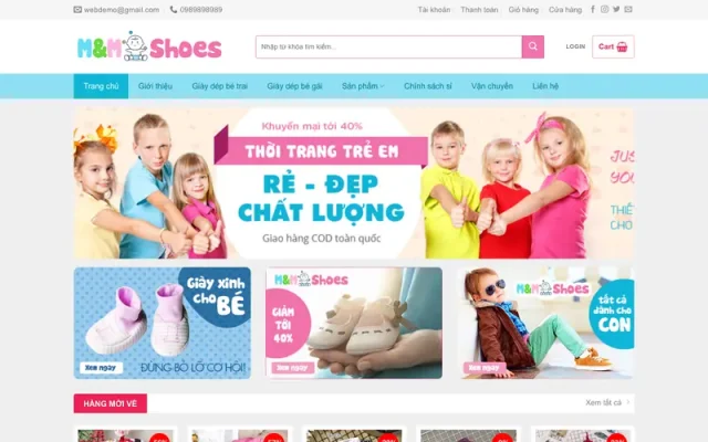 Mẫu web baby shop 2