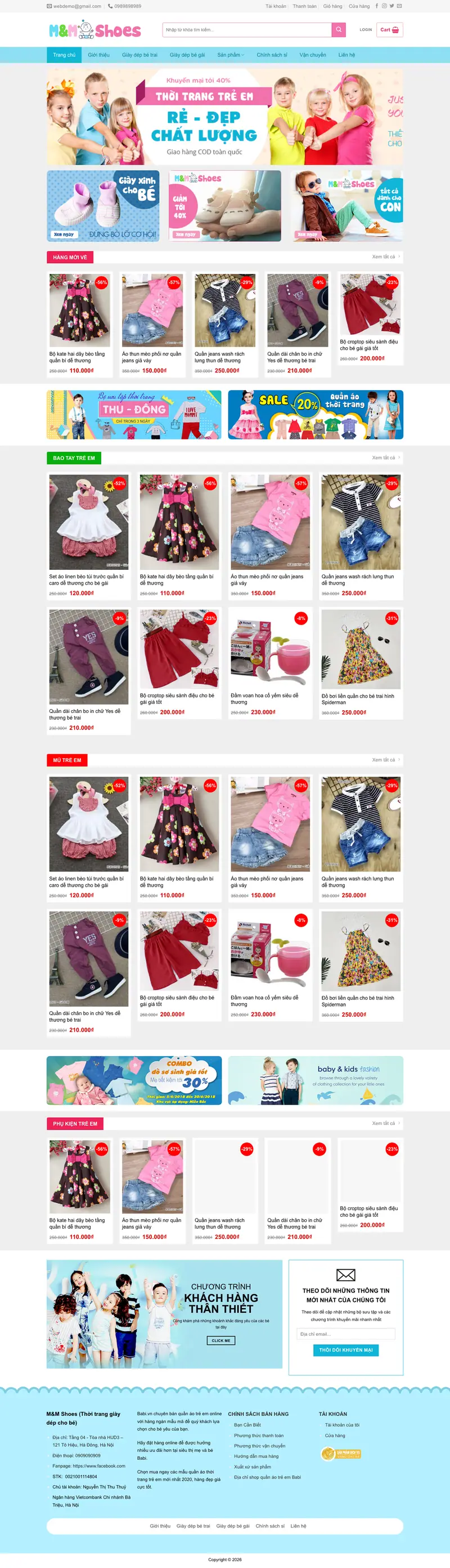 Mẫu web baby shop 2