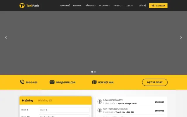 Mẫu web wordpess Taxi5