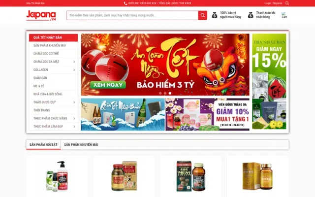 Mẫu web bán hàng nội địa nhật bản