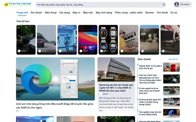 Mẫu web tin tức giống tinh tế