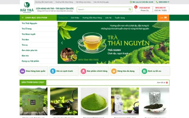Mẫu web trà xanh 4
