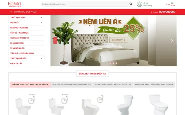 Mẫu web thiết bị vệ sinh ,vật kiệu xây dựng