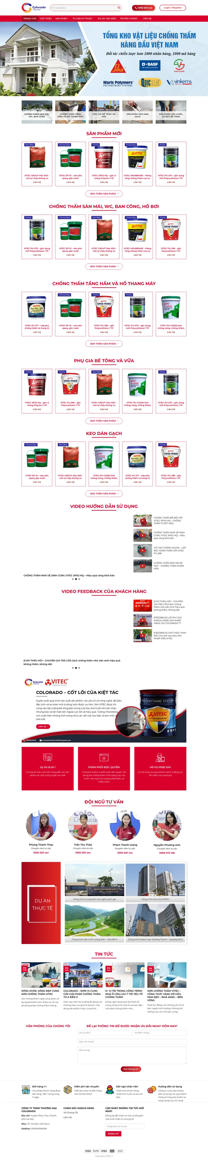 Mẫu web sơn chống thấm