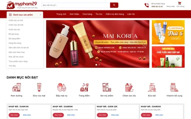 Mẫu web shop mỹ phẩm 20
