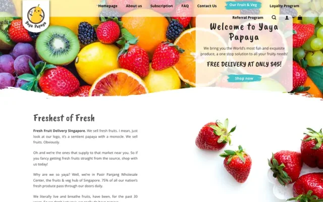 Mẫu web nong sản trái cây