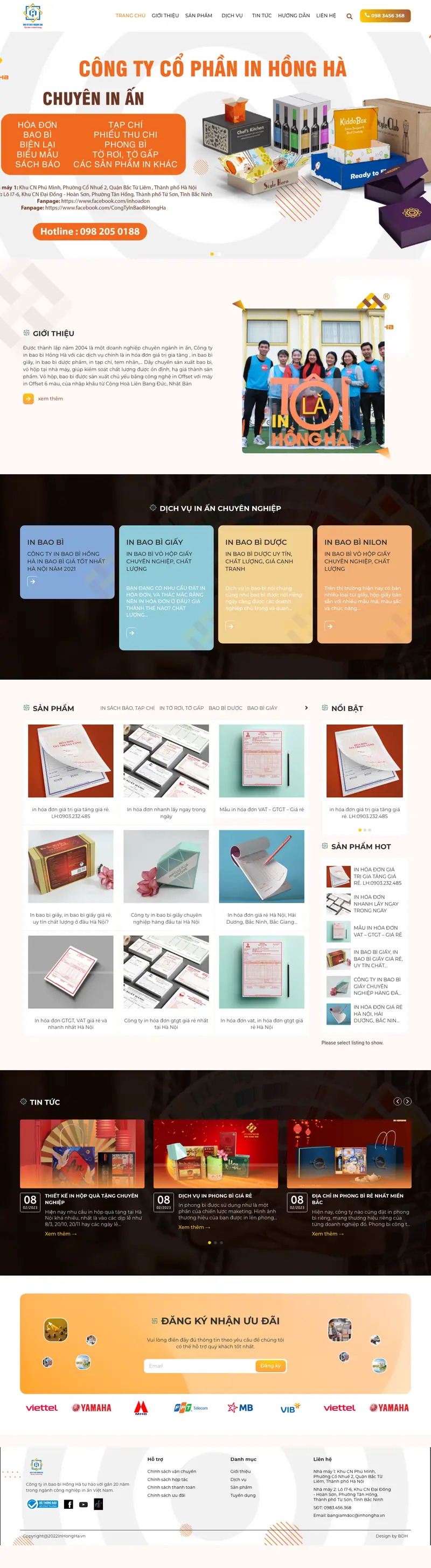 Mẫu web in ấn bao bì