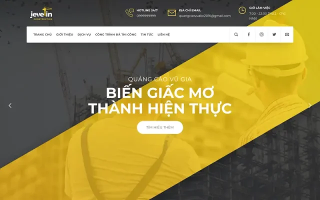 Mẫu web giới thiệu công ty xây dựng 5