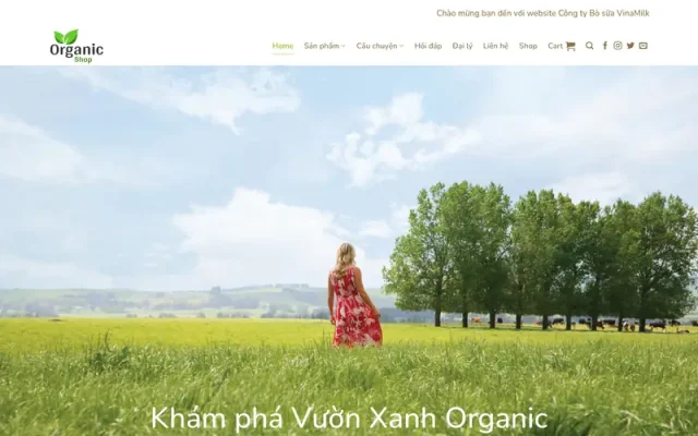 Mẫu web giới thiệu công ty sữa hữu cơ