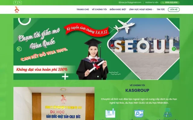 Mẫu web du học nước ngoài