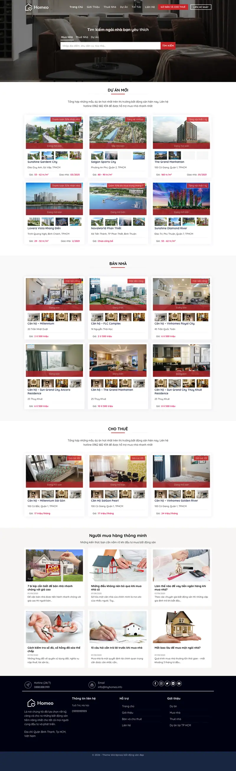 Mẫu web bds 50 – giao diện trang chủ