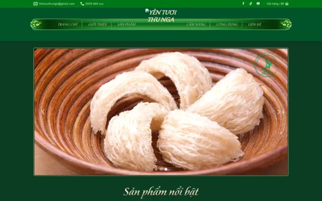 Mẫu web bán yến xào