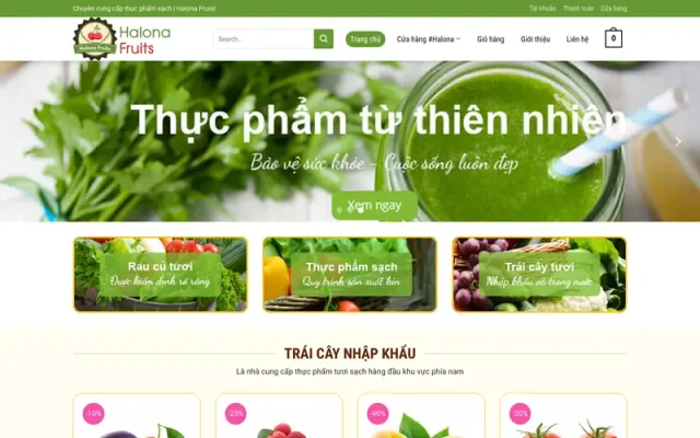 Mẫu web bán trái cây 1