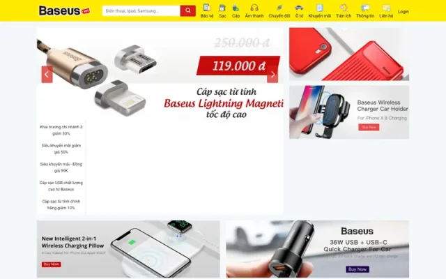 Mẫu web bán phụ kiện điện thoại