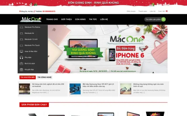 Mẫu web bán laptop macbook