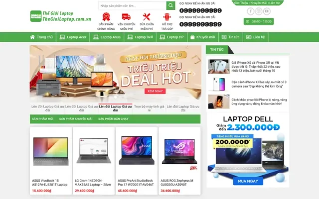 Mẫu web bán laptop 2