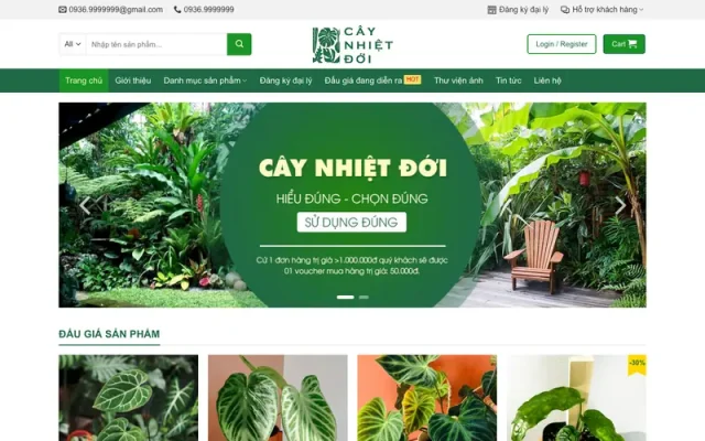 Mẫu web bán cây xanh nhiệt đới ,cây xanh 2
