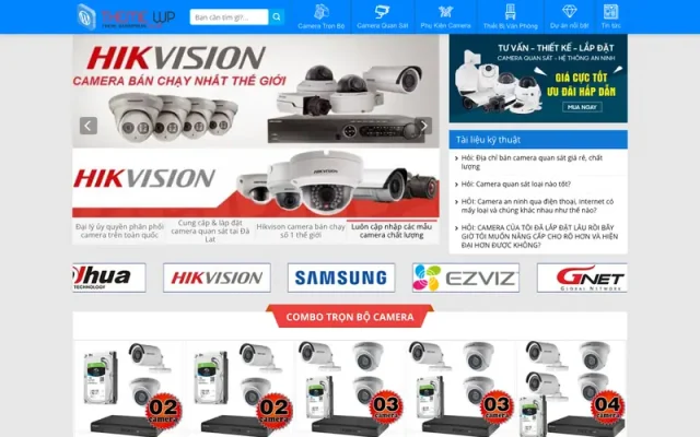 Mẫu web shop camera