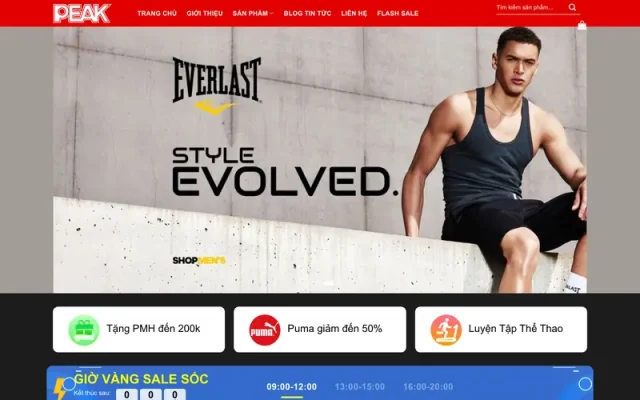 Mẫu web shop bán giày