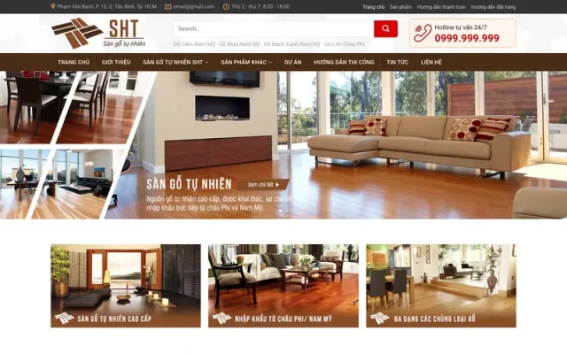 Mẫu web sàn gổ cao cấp