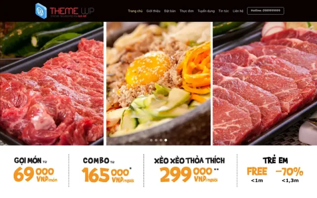 Mẫu web quán bbq nướng