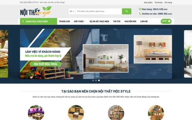 Mẫu web nội thất