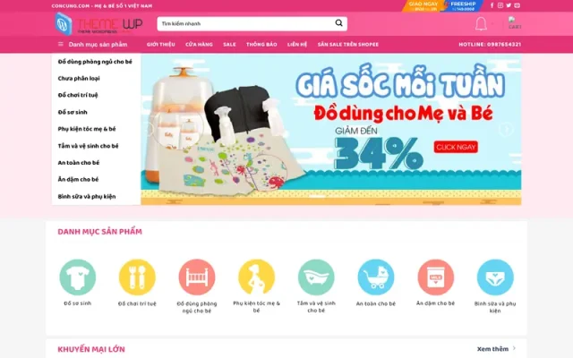 Mẫu web mẹ và bé