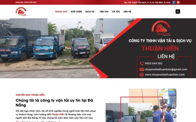 Mẫu web dịch vụ chuyển nhà trọn gói