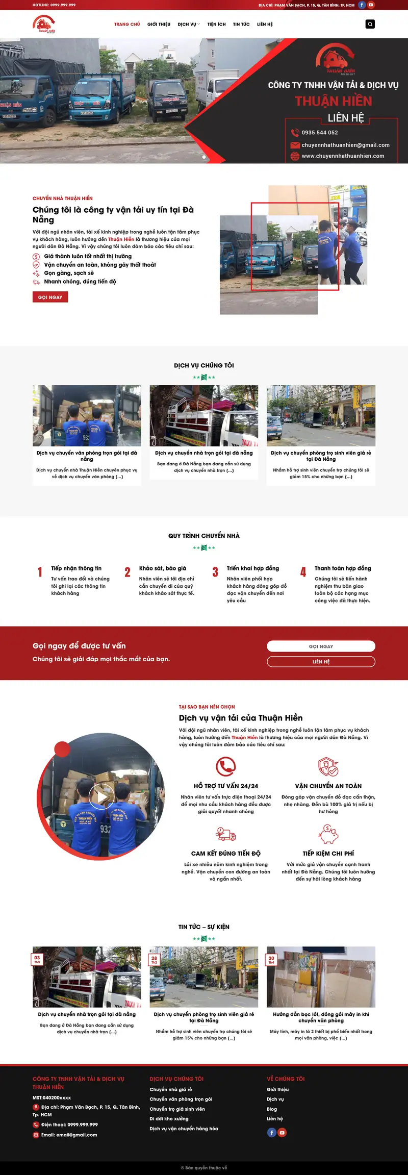 Mẫu web dịch vụ chuyển nhà trọn gói