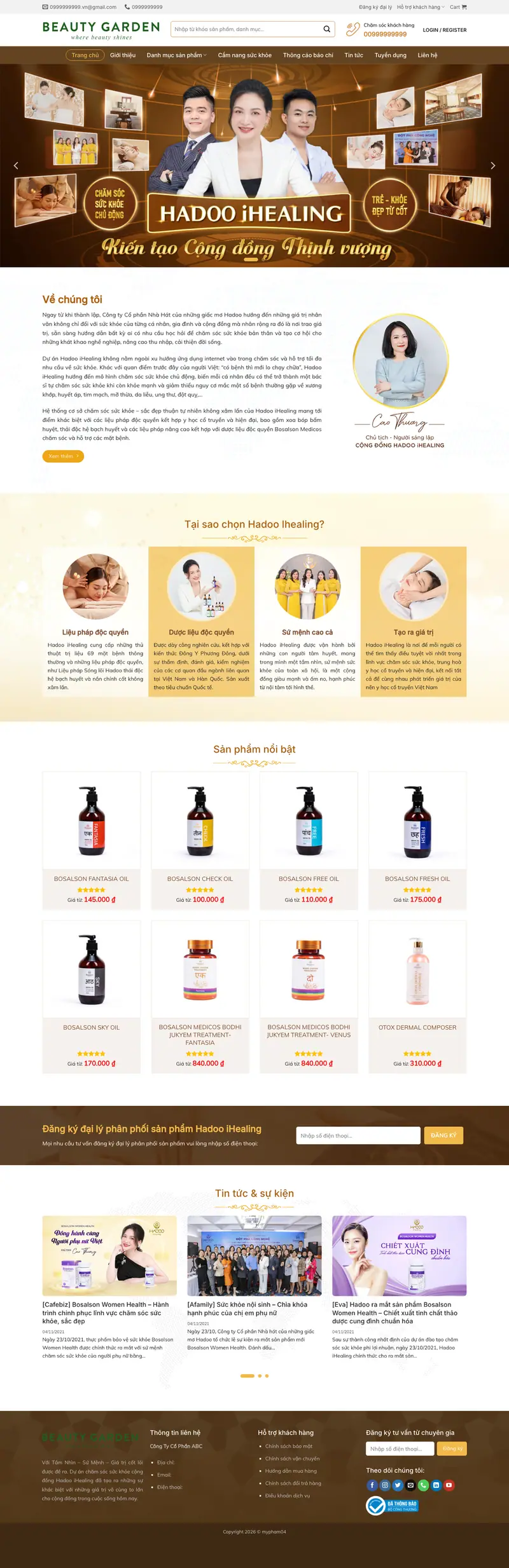 Mẫu web bán mỹ phẩm 04 – giao diện trang chủ
