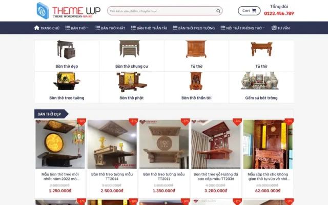 Mẫu web bán bàn thờ cúng