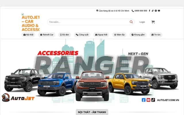Mẫu web đồ chơi xe hơi
