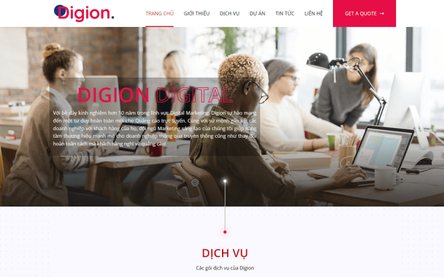 Mẫu web công ty agency digital marketing online