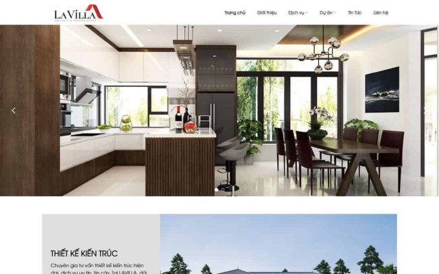 Mẫu web giới thiệu công ty thiết kế kiến trúc, nội thất giống ahome