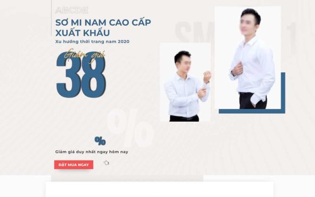 Mẫu web landing page bán áo sơ mi