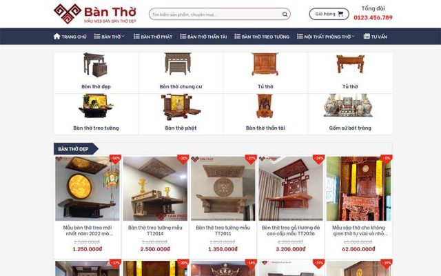 Mẫu web bán bàn thờ