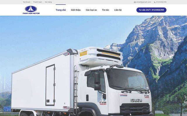 Mẫu web bán xe tải đông lạnh