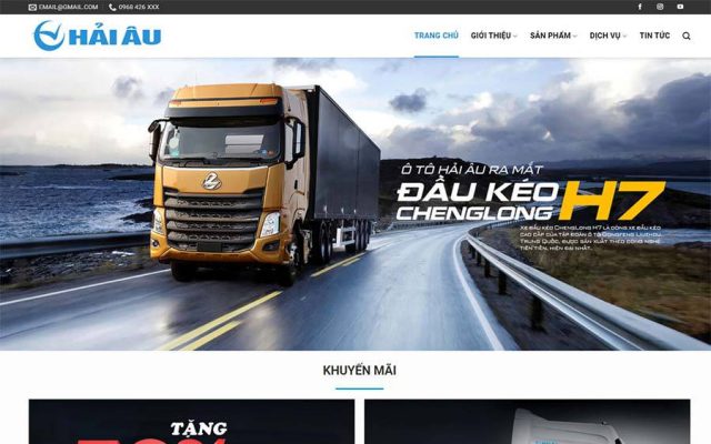 Mẫu web bán xe tải 03