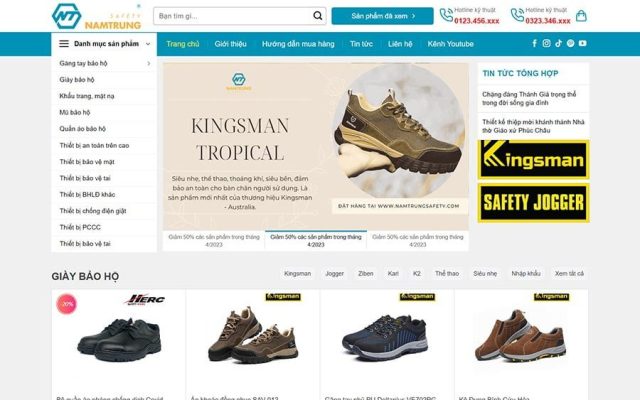 Mẫu web bán đồ bảo hộ lao động 03