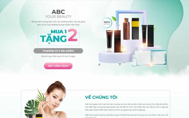 Mẫu web landing page mỹ phẩm