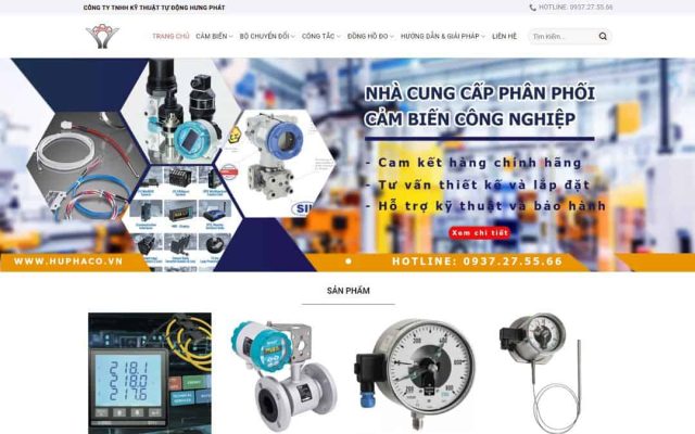 Mẫu web công ty bán cảm biến công nghiệp