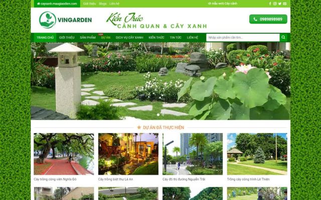 Mẫu web bán cây xanh, kiến trúc cảnh quan