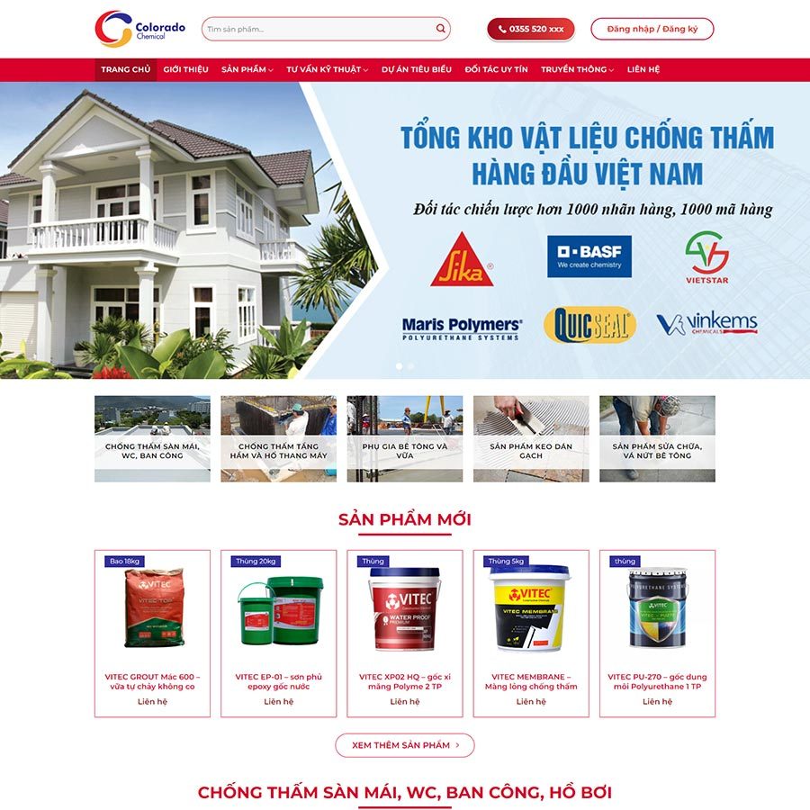 Theme WordPress cung cấp sơn chống thấm – màn hình 1