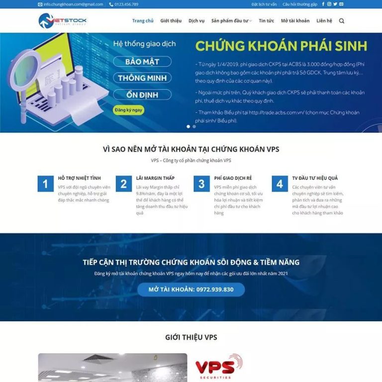 Mẫu web công ty chứng khoán