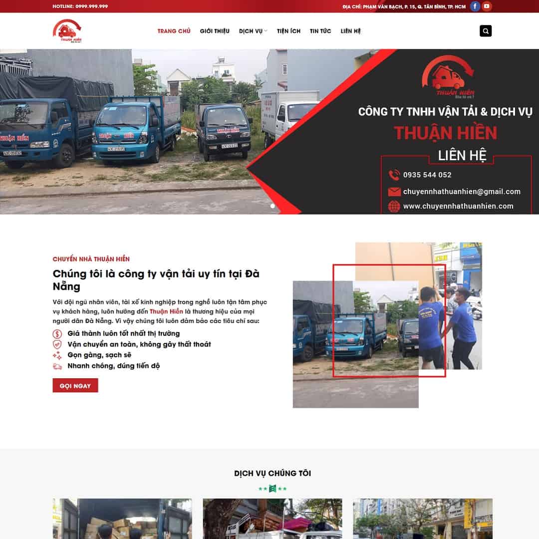 Mẫu web dịch vụ chuyển nhà