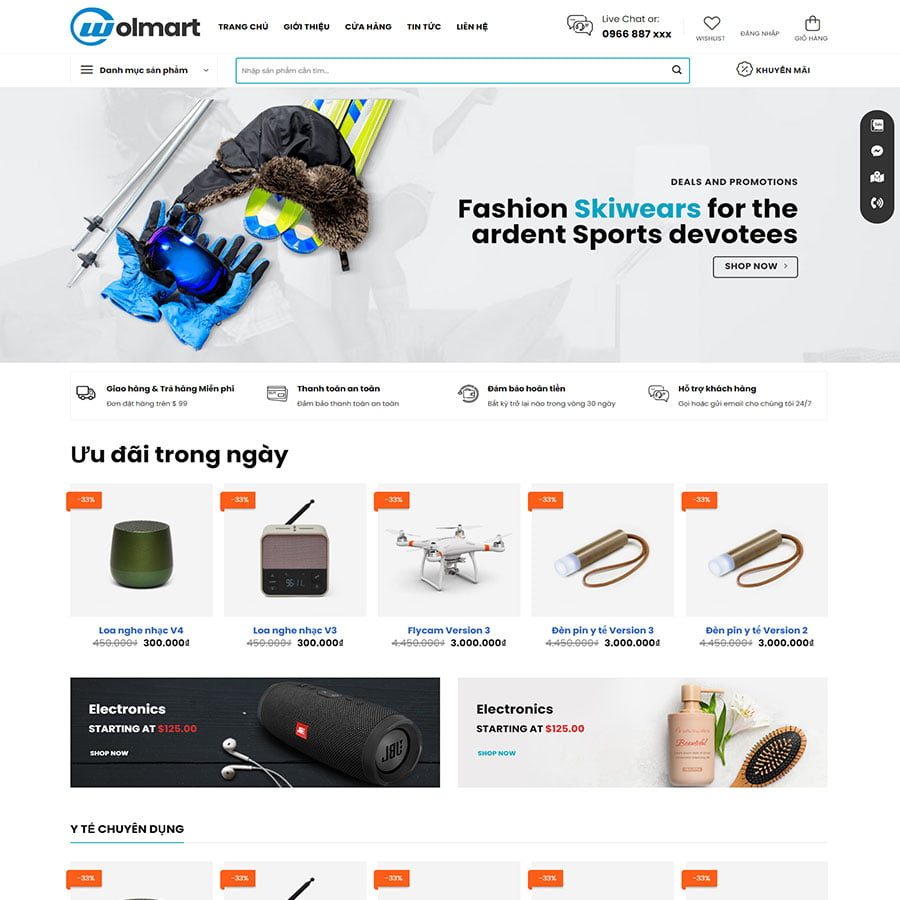 Mẫu web bán đồ công nghệ – màn hình 1