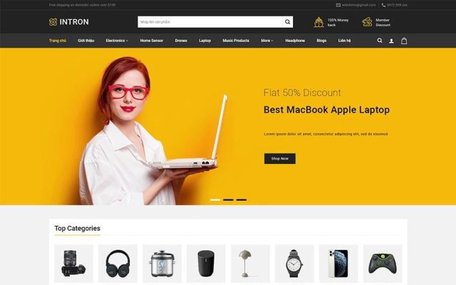 Mẫu web bán đồ công nghệ 02