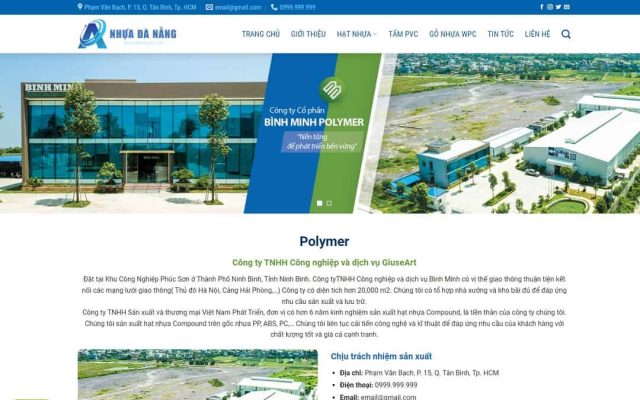 Mẫu web giới thiệu công ty sản xuất hạt nhựa