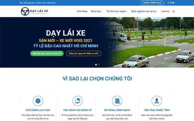Mẫu web dạy lái xe 02